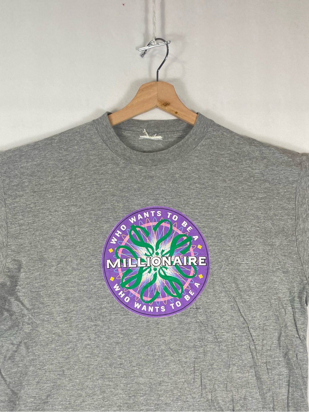 Y2K Who Wants to be a Millionaire TV Gray ValleyCrest T shirt Sz L? 22.75x29.5